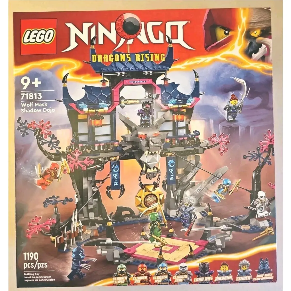 Lego 71813 Ninjago Wolf Mask Shadow Dojo Building Set w 8 Ninja Minifigures