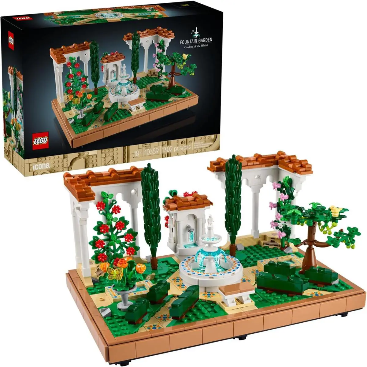 Lego Icons Fountain Garden Building Set - Diy Kit For Adults Ages 18+ 10359 ™
