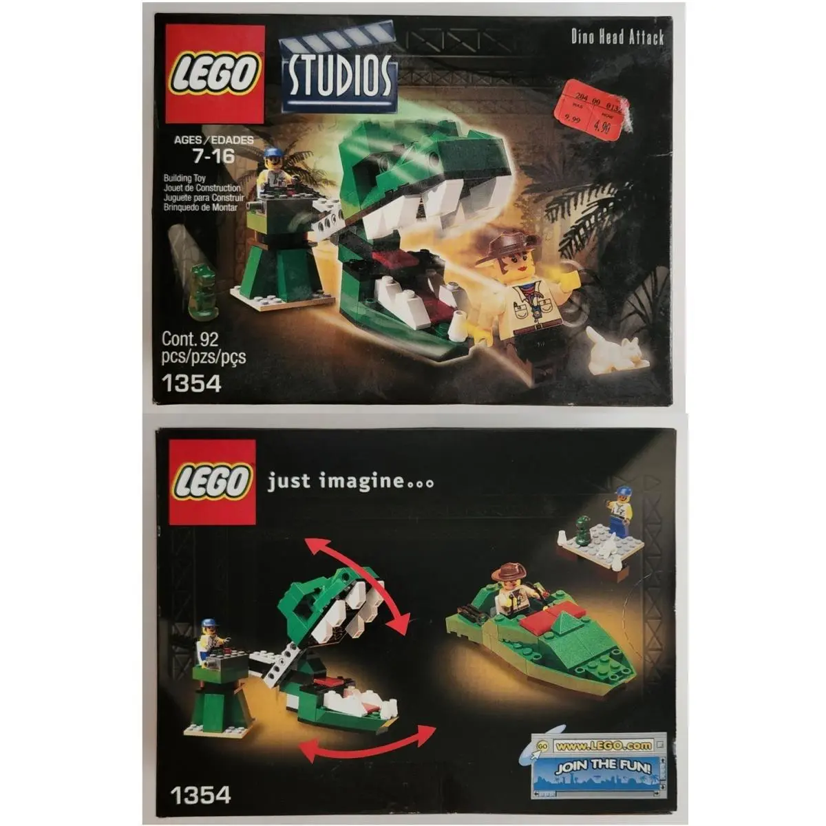 Lego 1354 Dino Head Attack - / - Vintage 2001 - Retired