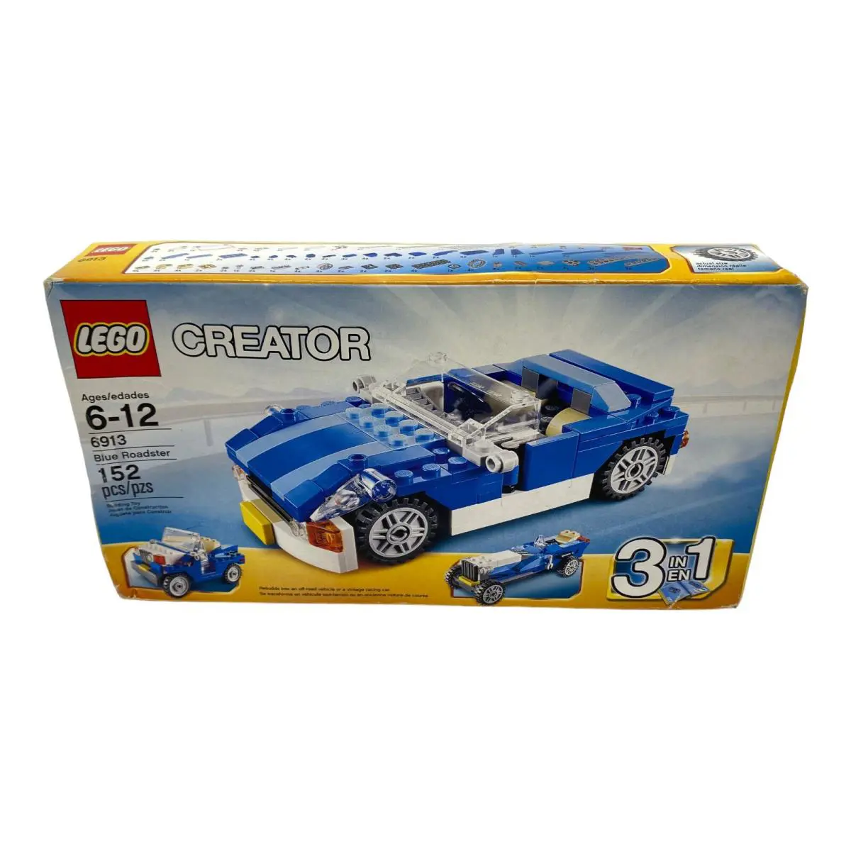 Lego - Creator 3 in 1 Sports Car Set 6913 Blue Roadster Racecar Old Stock