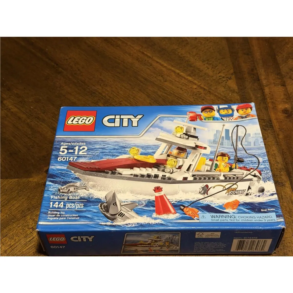 Lego City Shark Fishing Boat 60147 Retired Set Box