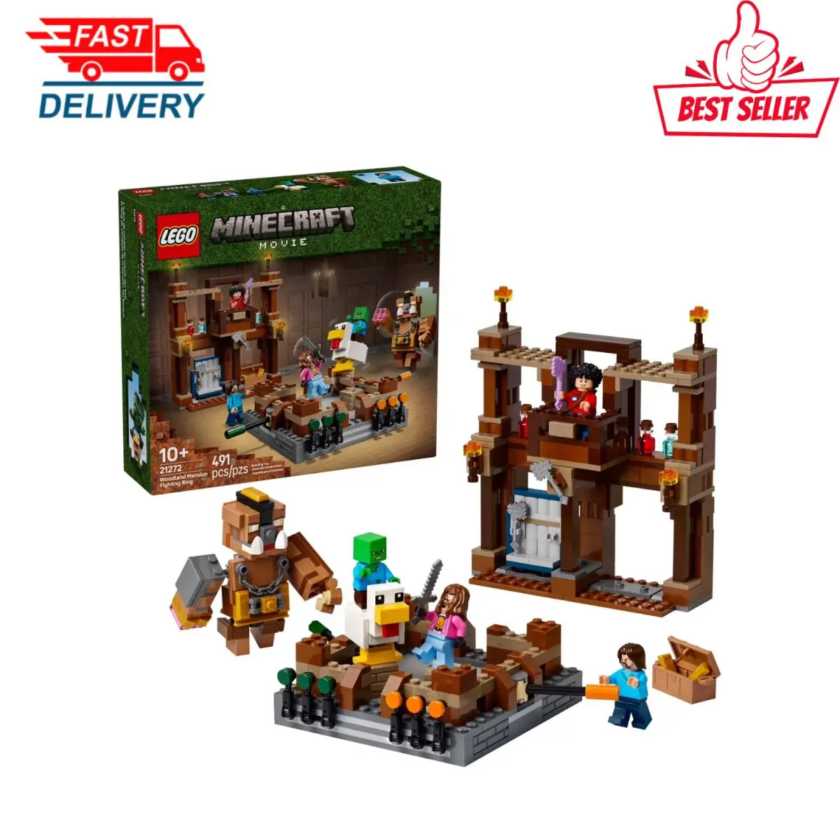 Lego Minecraft Woodland Mansion Fighting Ring 21272 Building Block Toy Set