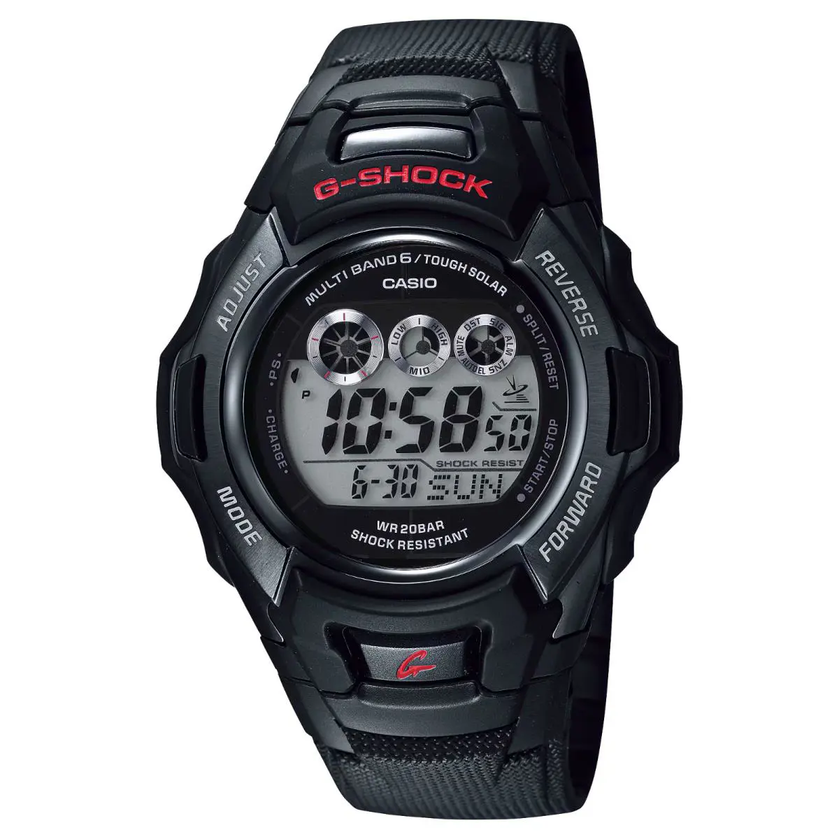 Casio GWM530A-1 G-shock Chronograph Watch Solar Atomic 4 Alarms 200 Meter WR