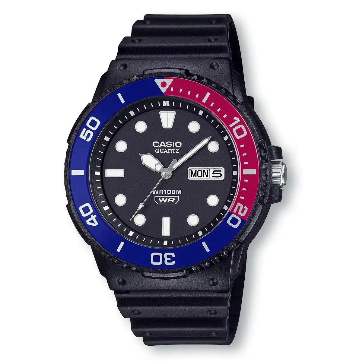 Casio MRW230H-1E2 Marine-inspired Analog Diver-style Blue/red Watch