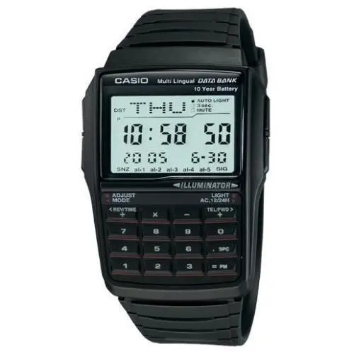 Casio DBC32-1A 25 Page Databank Resin Watch 10 Year Battery Chronograph - Band: Black