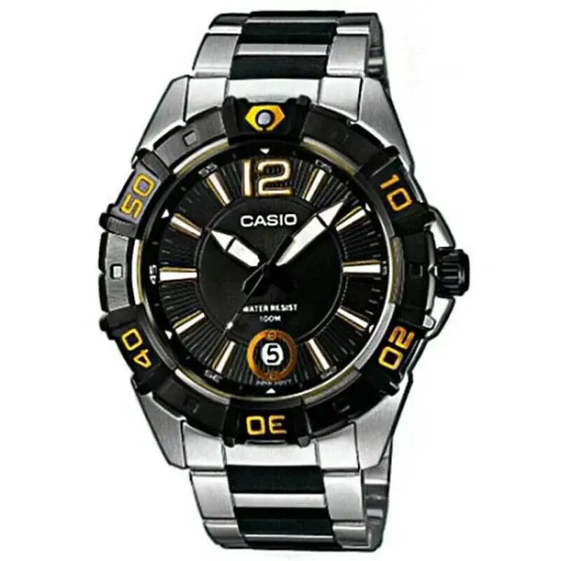 Men`s MTD1070D-1A2V 100 Meter Water Resistant Watch with Black Dial by Casio