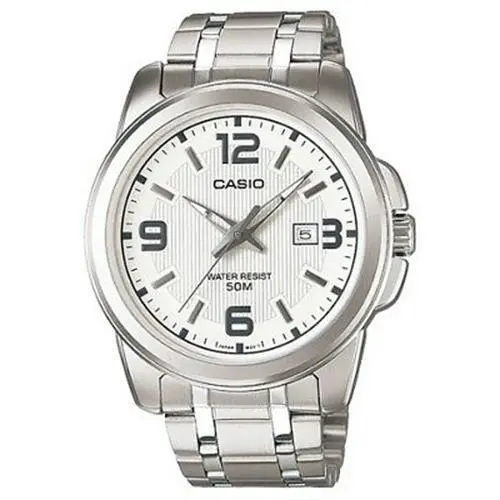Enticer Analog White Dial Stainless Steel Men`s Watch MTP-1314D-7AVDF by Casio