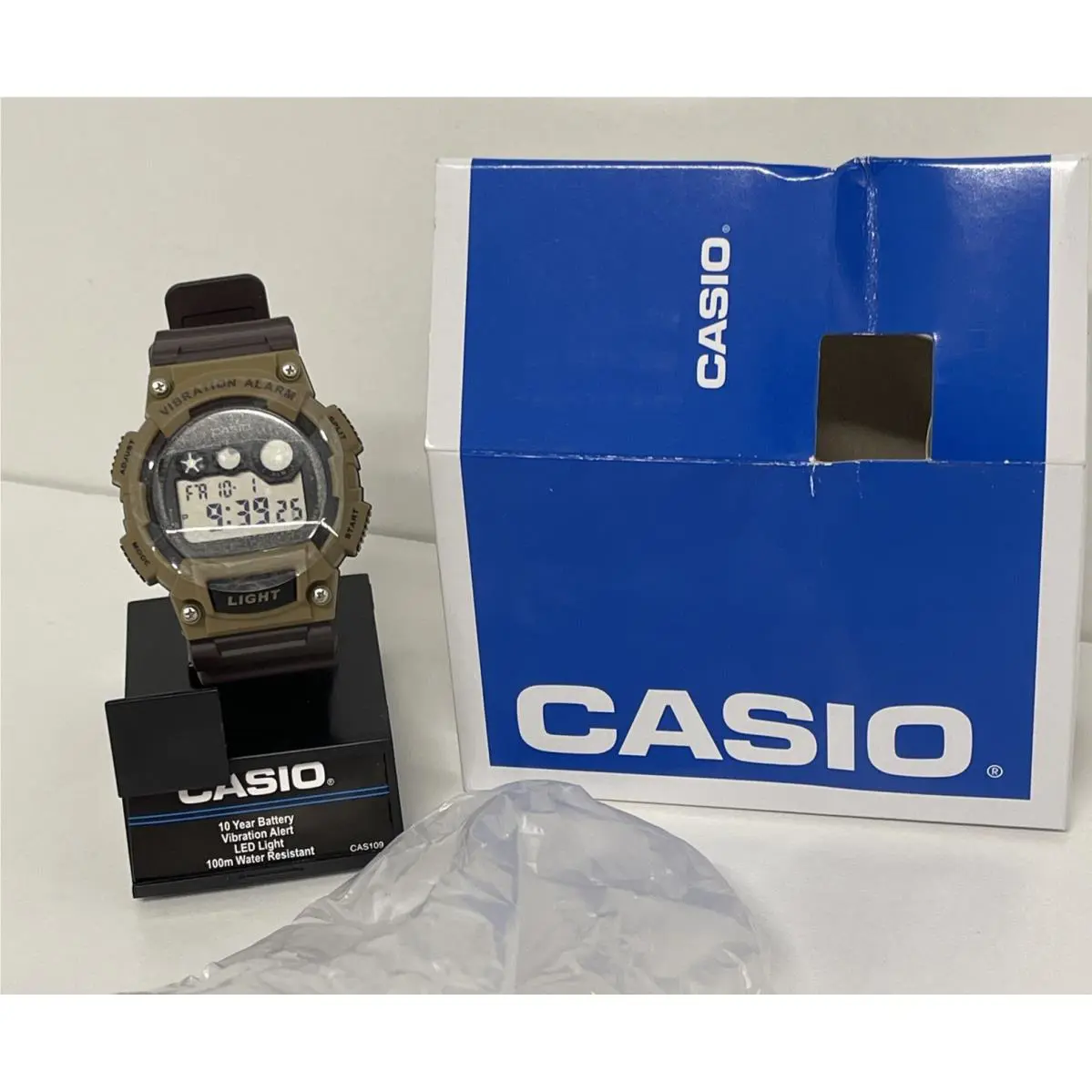 Casio W-735H-5AVCF Brown Vibration Watch Super-illuminator Alarm W Box