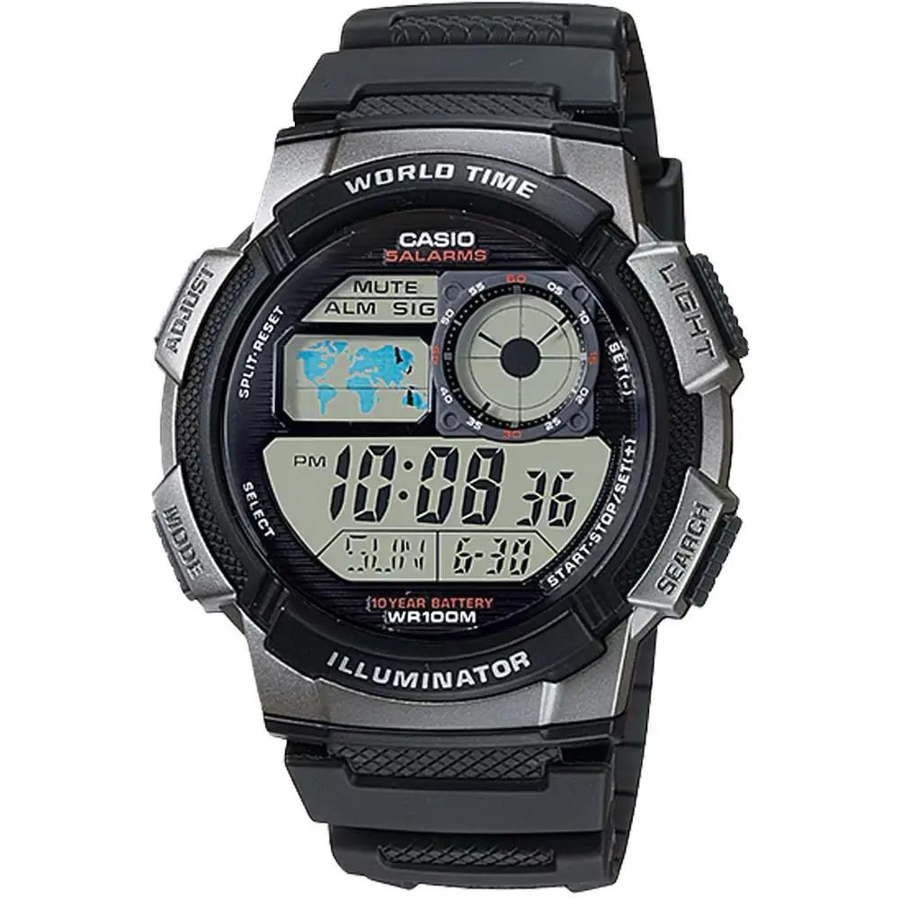 Casio Men’s Digital Watch with Black and Silver Dial - AE-1000W-1BV