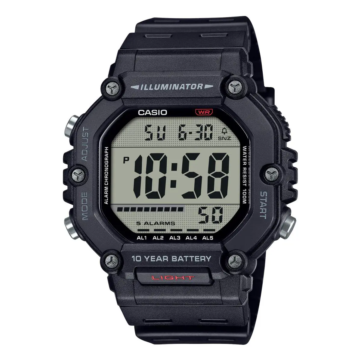 Casio AE1600H-1A Large Lcd Front Button Operation Watch