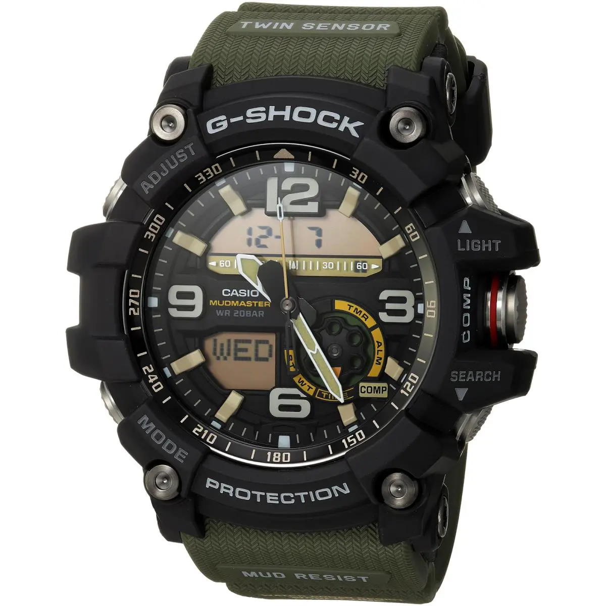 Casio Men`s GG-1000-1A3CR G Shock Analog-digital Display Quartz Green Watch - Multi, Dial: Green, Band: Green