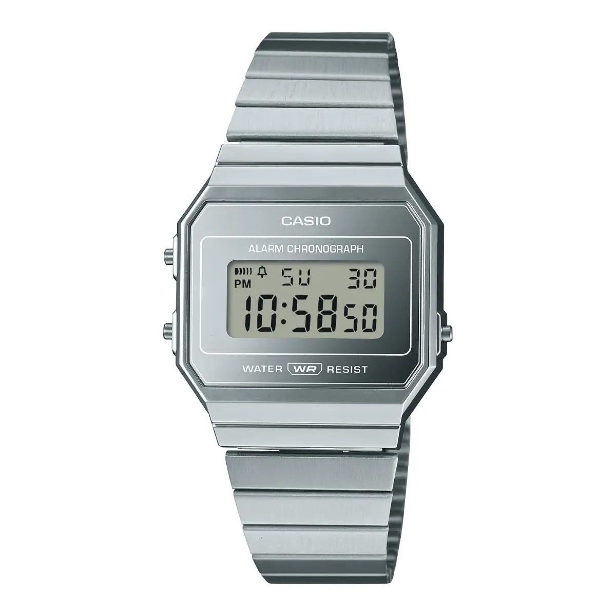 Casio A700WEV-7AVT Vintage Stainless Steel Digital Watch Led Alarm Stopwatch 50g