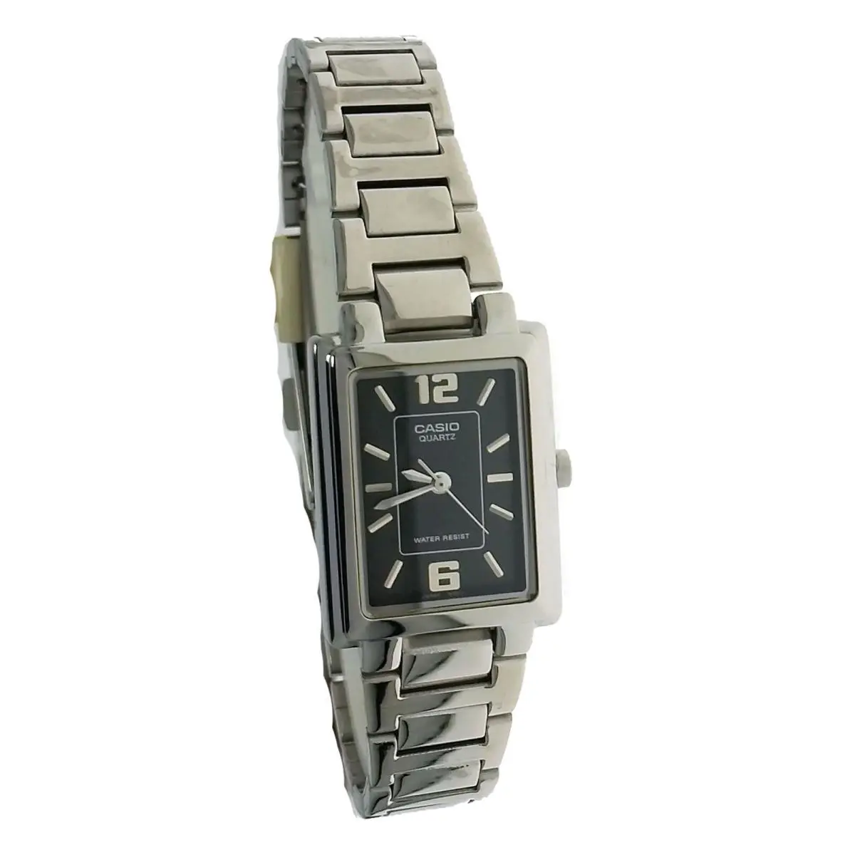 Casio Rectangle Black Dial All Metal Ladies Wristwatch Watch LTP1238D 1ADF