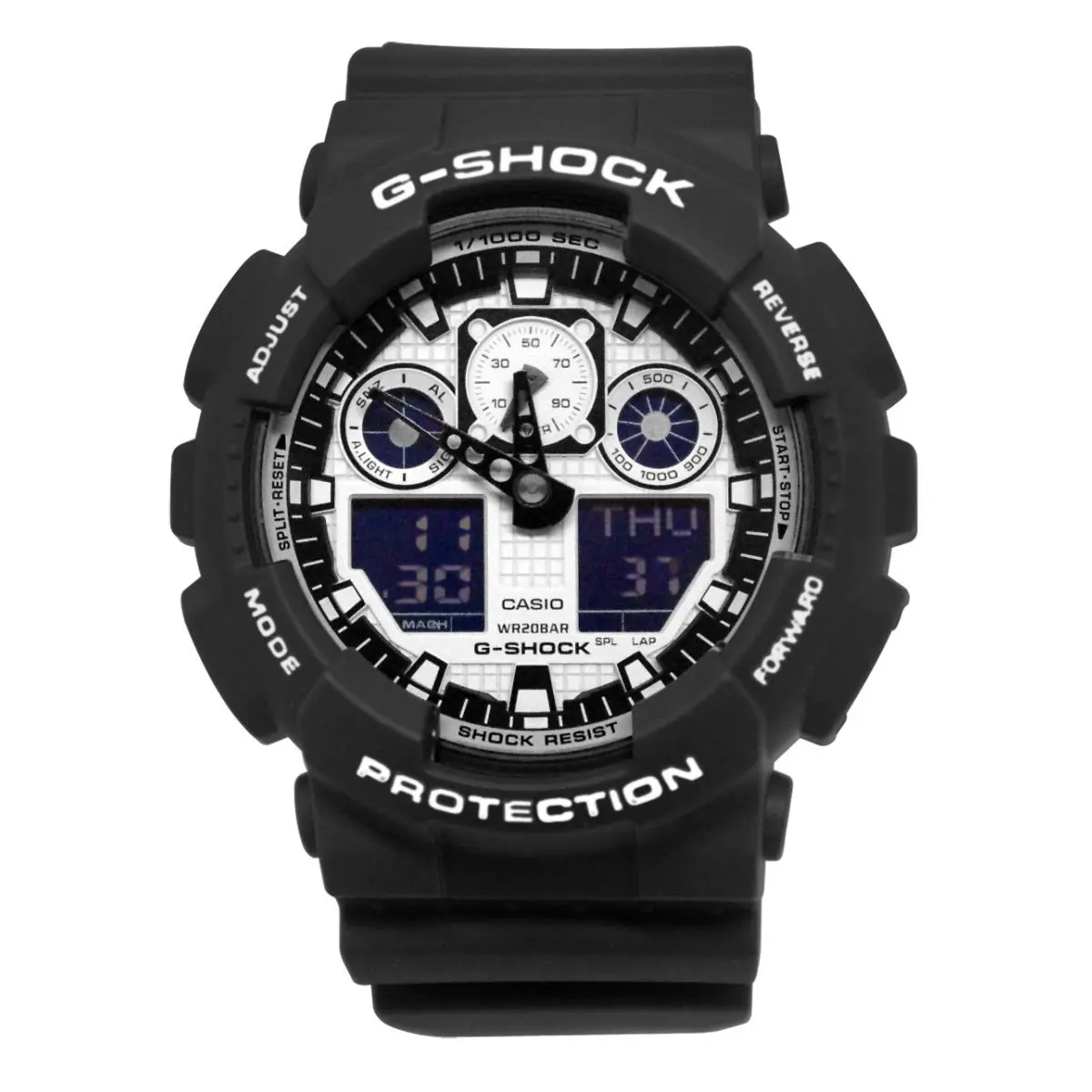 GA100BW-1A G-shock Day Date Analog Digital Black Resin Watch by Casio