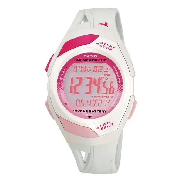 Casio STR300-7 Women`s Mid-size Running Watch w/ 60-Lap Memory