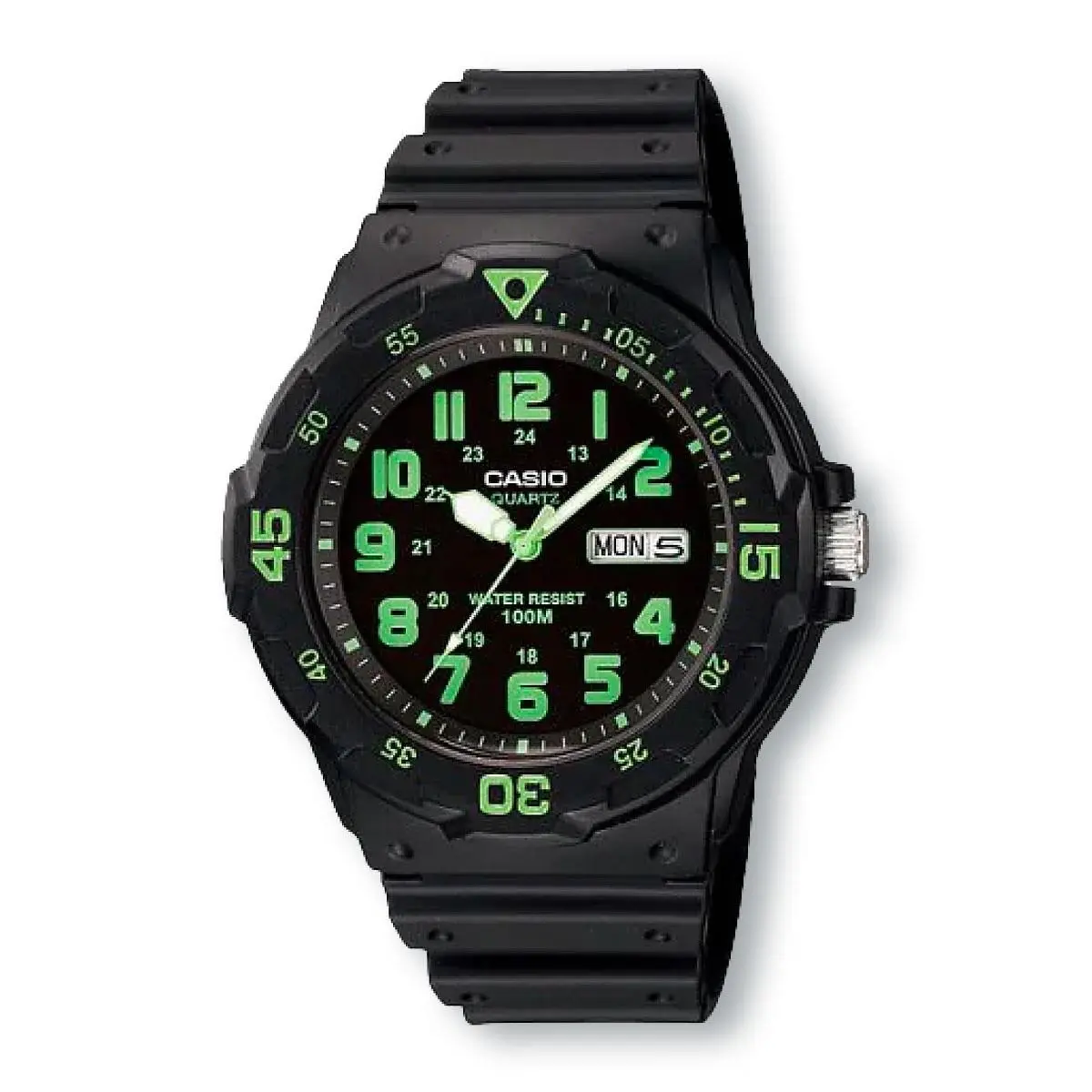 MRW200H-3BV Analog Diver-style Watch Black/green by Casio