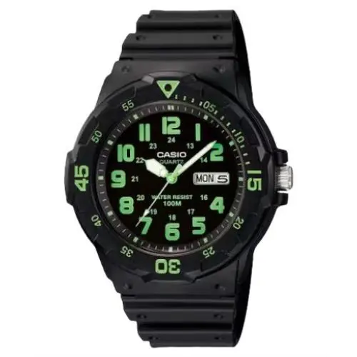Men’s Black and Green Analog Sport Watch - MRW-200H-3BV by Casio