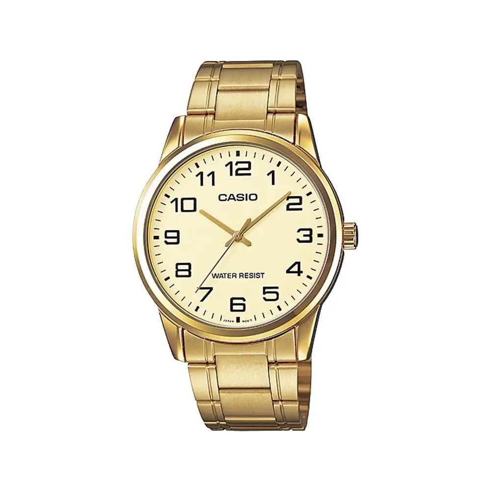 Casio MTP-V001G-9B Men`s Standard Gold Tone Stainless Steel Easy Reader Watch
