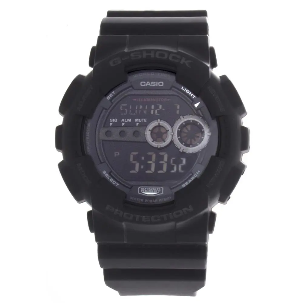 Casio GD-100-1BDR G-shock Black Digital Dial Black Resin Strap Men`s Watch 50mm - Dial: Black, Band: Black