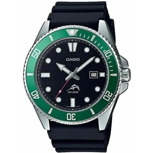 Casio MDV106B-1A3V Mens Duro 200M Black Resin Strap Wdate Analog Sport Watch