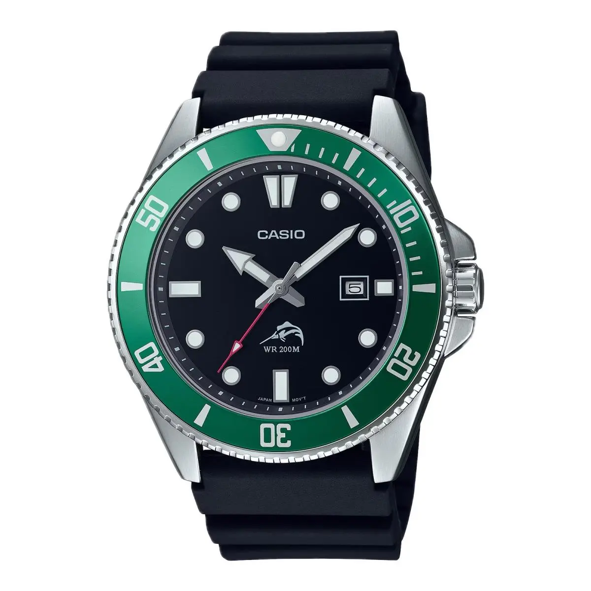 Men’s Black and Green Bezel Dive Watch - MDV-106B-1A3VCF by Casio