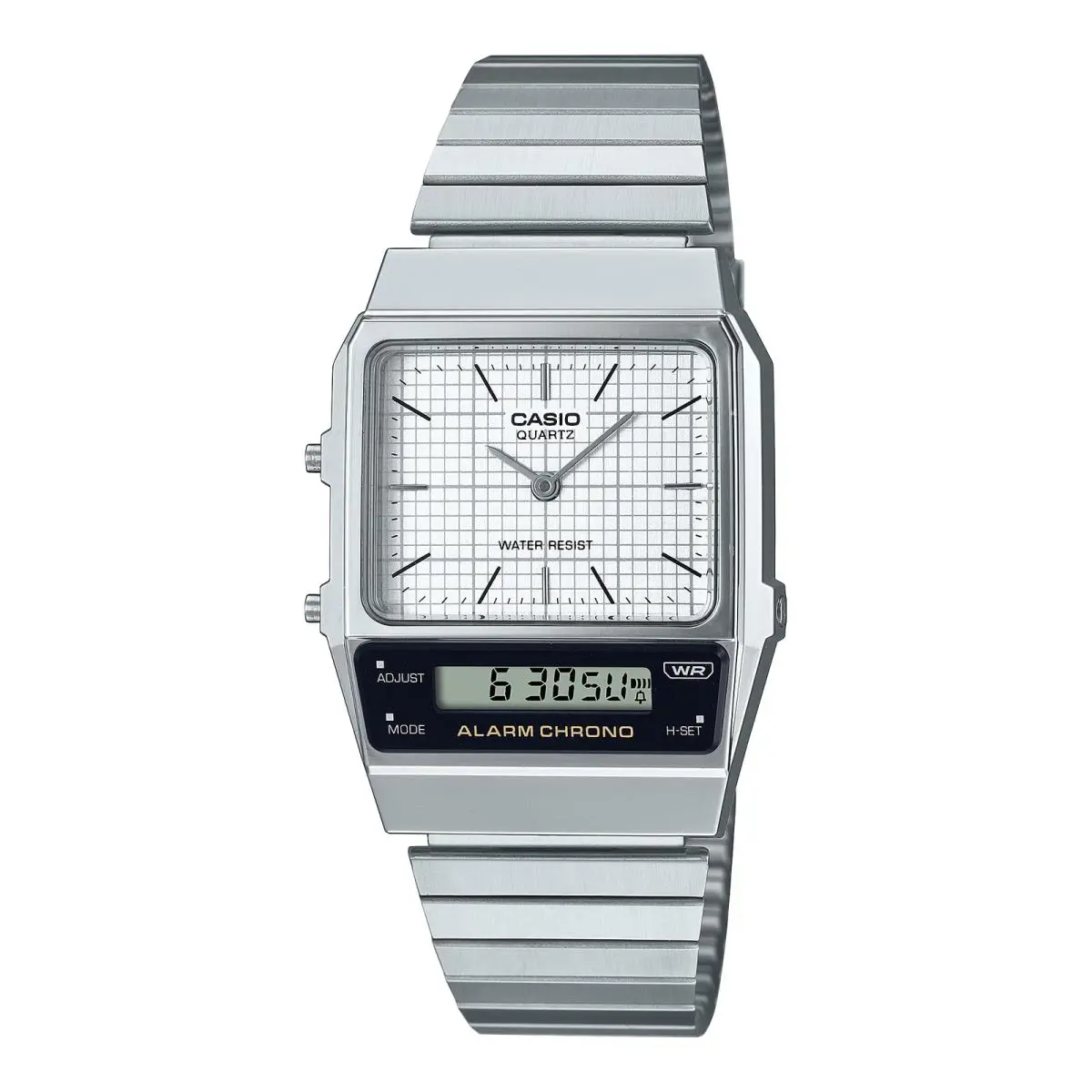 Casio AQ800E-7A Men`s Vintage White Dial Analog Digital Dual Time Watch