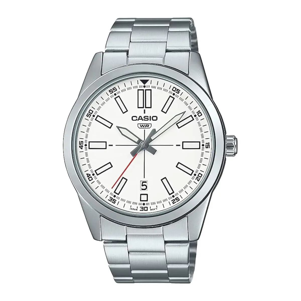 Casio MTP-VD02D-7E Men`s Analog Black Dial Stainless Steel Ion Plated Band Watch