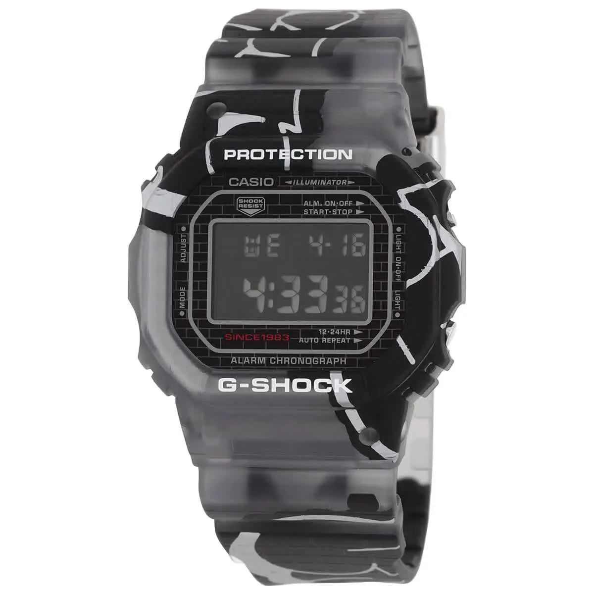 Casio G-shock 5000 Series Alarm Quartz Digital Black Dial Watch DW-5000SS-1DR - Dial: Black