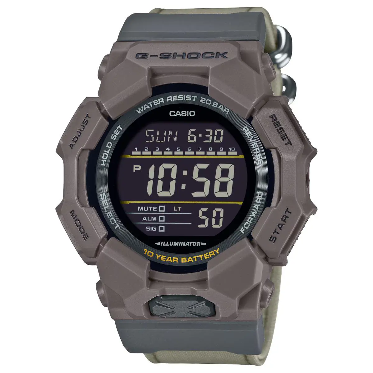 G-shock Cordura Fiber Gray 10-Yr Battery Digital Mens Watch GD010CE-5 by Casio