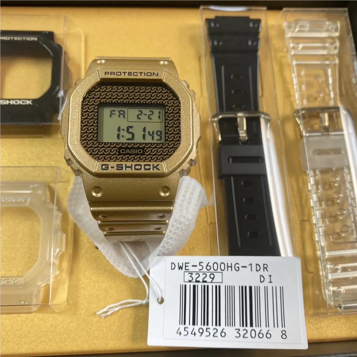 G-shock DWE-5600HG-1D Gold Chain Design Interchangeable Bezel Band Watch by Casio