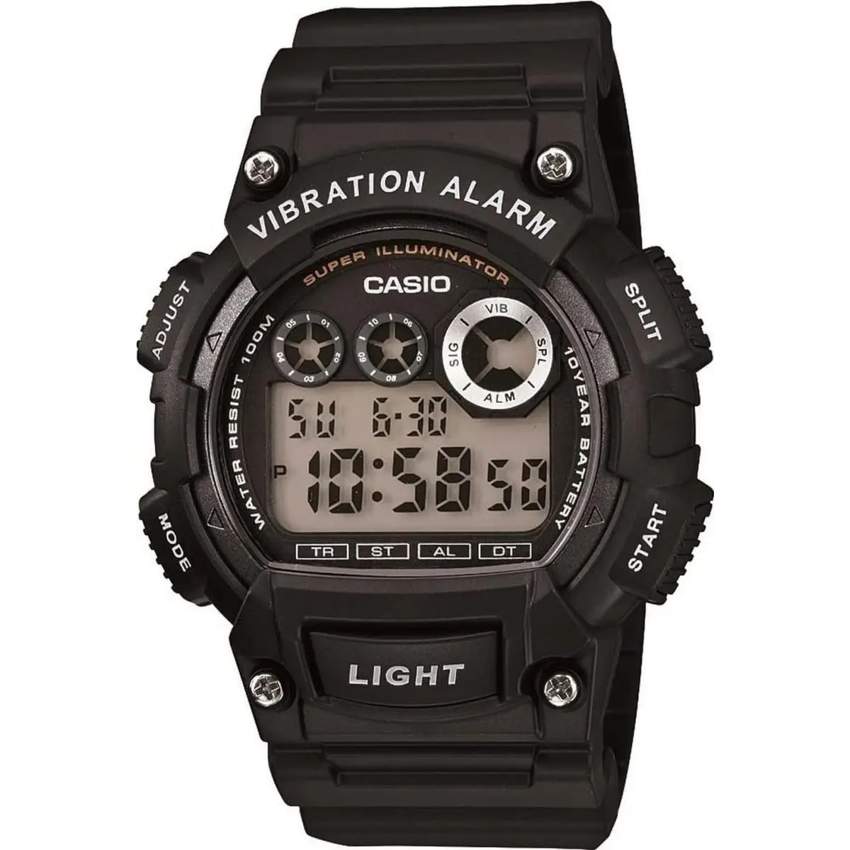 W-735H Series Digital Watch Vibration Alert Super Illuminator Led by Casio