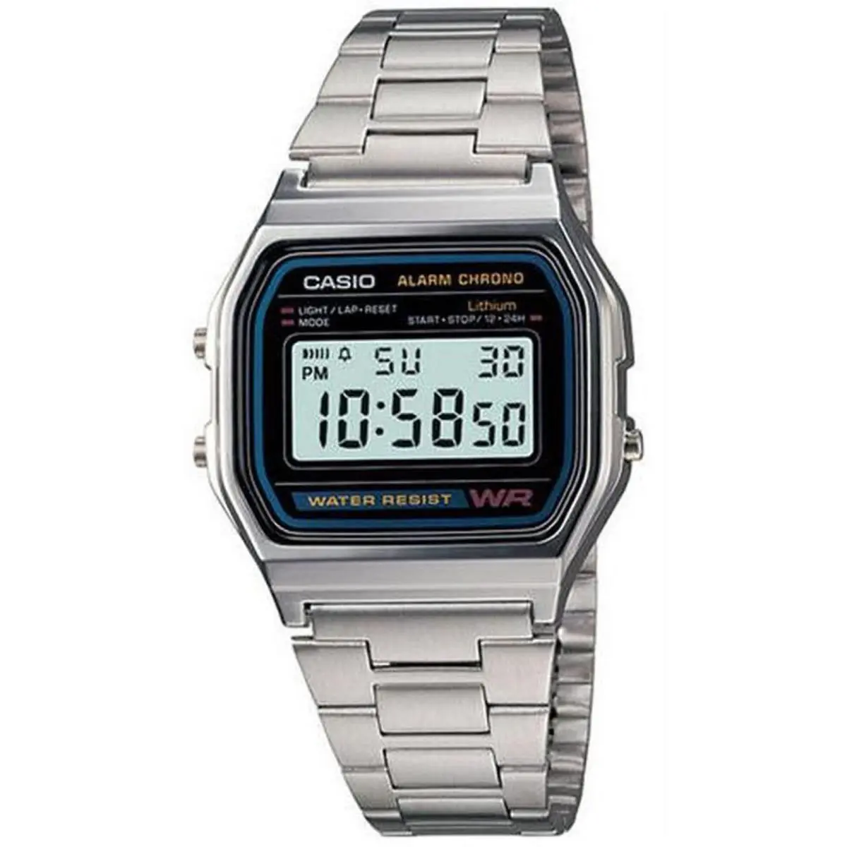 Casio A158WA-1 Men`s Classic Digital Steel Band Watch