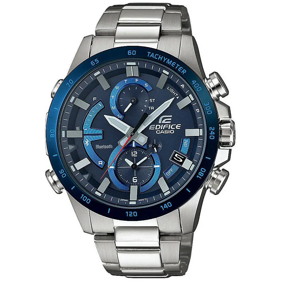 Casio Edifice Men`s Wristwatch with Blue Dial Watch EQB501DB-2A
