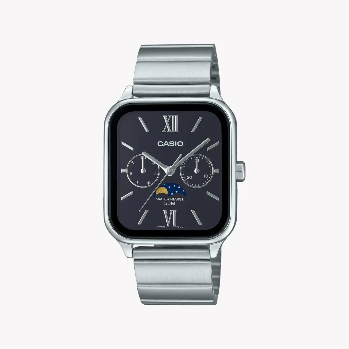 MTP-M305D-1AV Men`s Watch Quartz Analog Black Dial Moon Phase by Casio