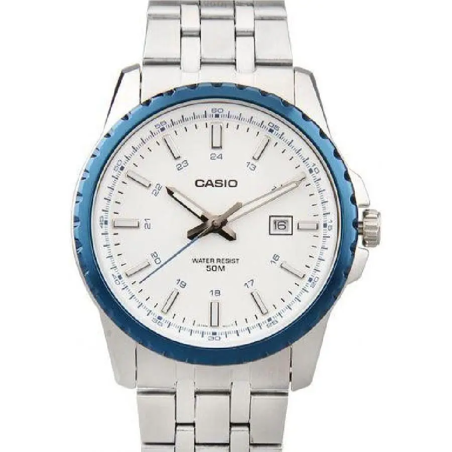 Casio Men`s Core MTP1328D-7AV Stainless-steel Quartz Watch with White Dial