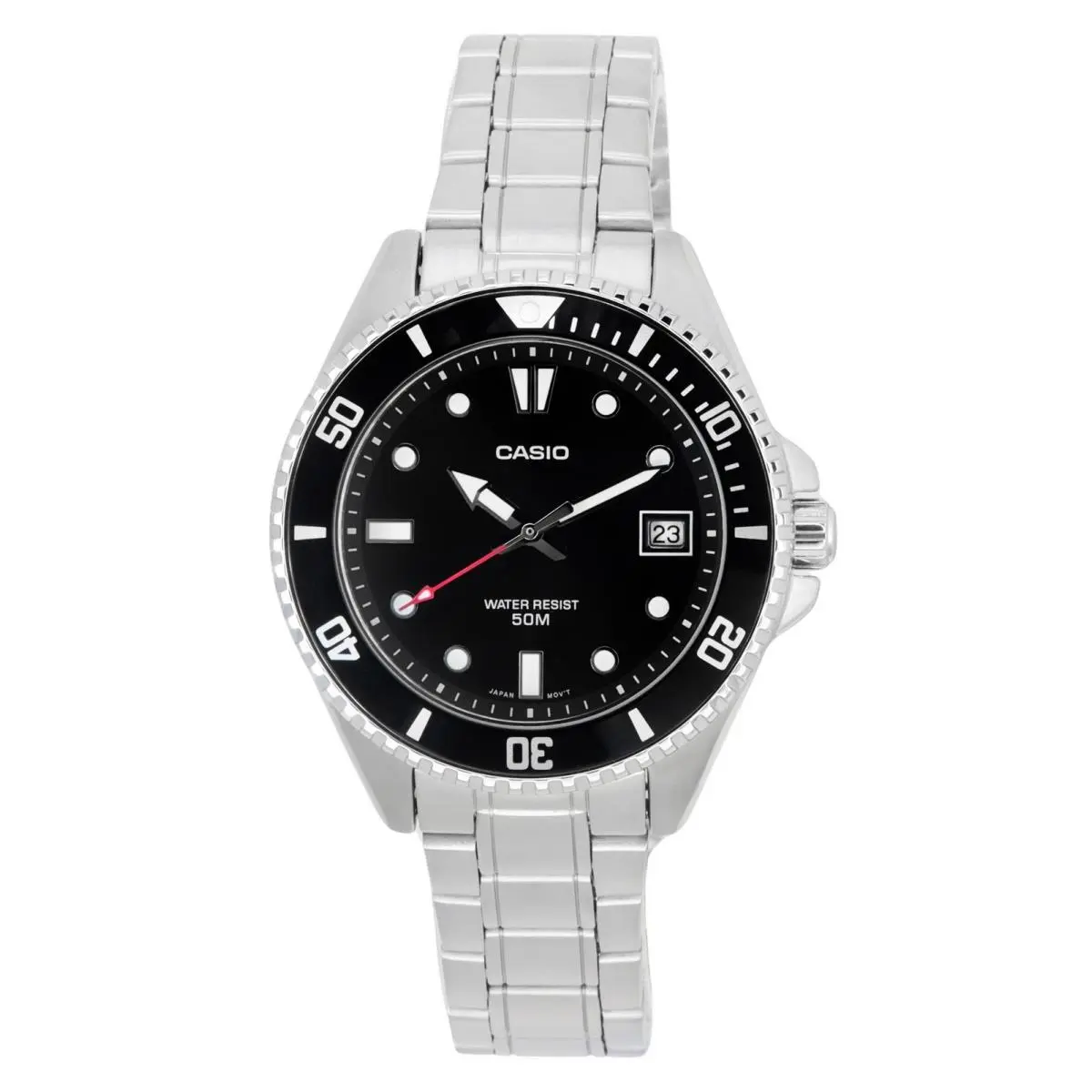 Standard Analog Stainless Steel Black Dial Quartz MDV-10D-1A1 Men`s Watch by Casio