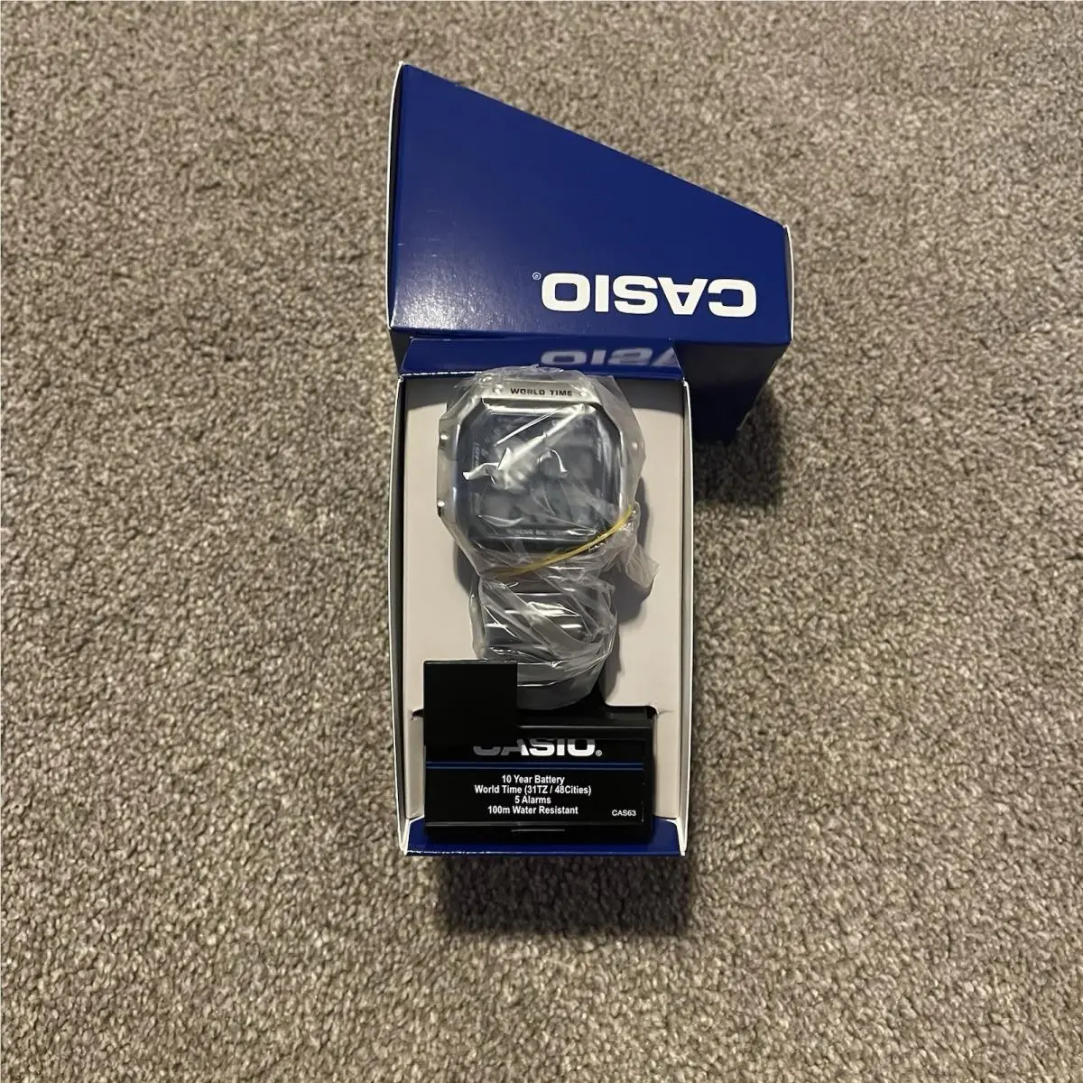 Men’s World Time Stainless Steel Digital Watch Silver - AE-1200WHD-1AVCF by Casio