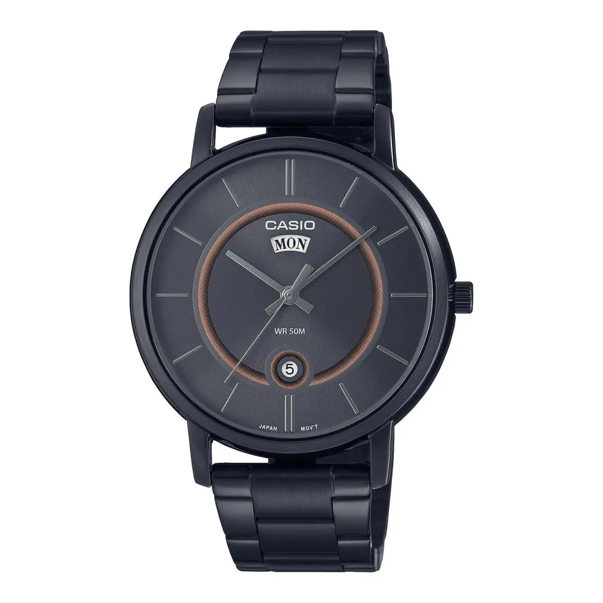 Casio MTPB120B-8A Men`s Analog Black Ion Plated Stainless Steel Band Watch