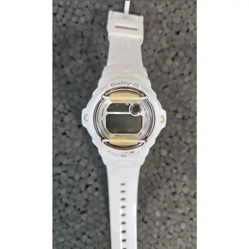 Baby G-shock Women`s Quartz White Resin 42mm Digital Watch BG169R-7 by Casio