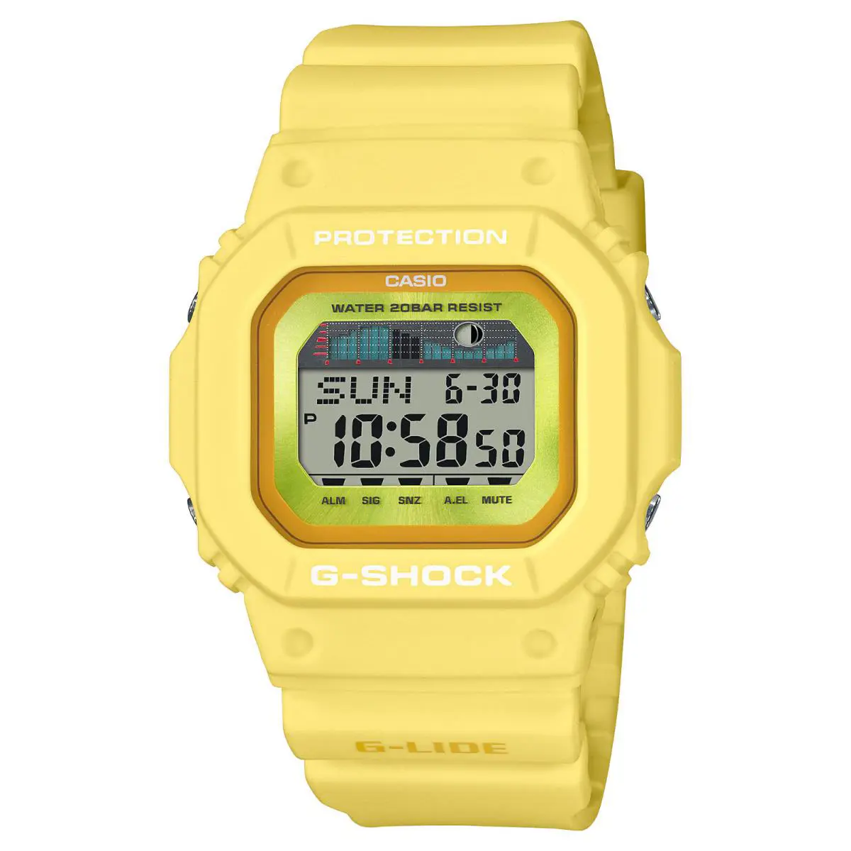 G-shock G-lide Yellow Move Surfboard Tint Digital Watch GLX5600RT-9 by Casio