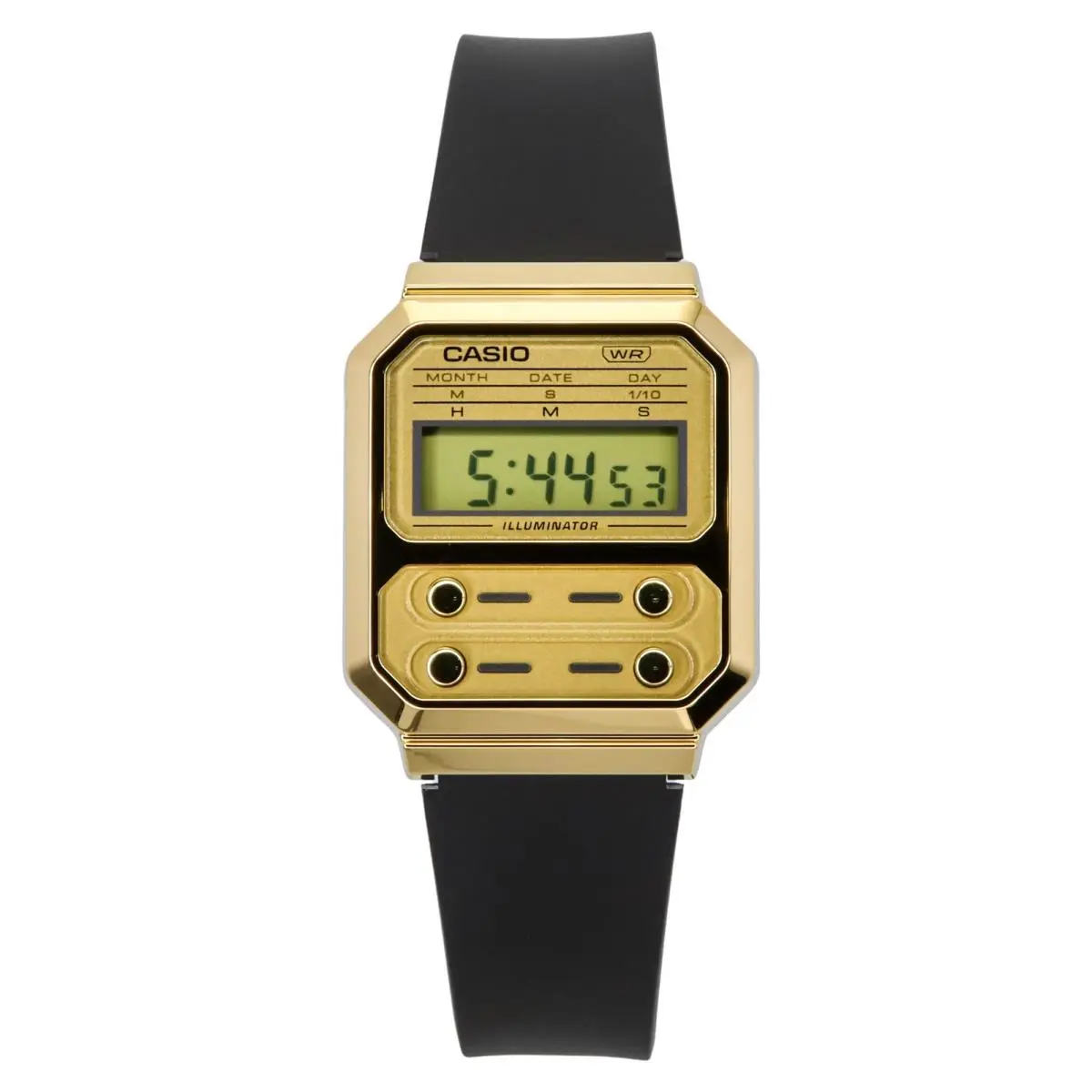 Vintage Digital Resin Strap Gold Dial Quartz A100WEFG-9A Unisex Watch by Casio