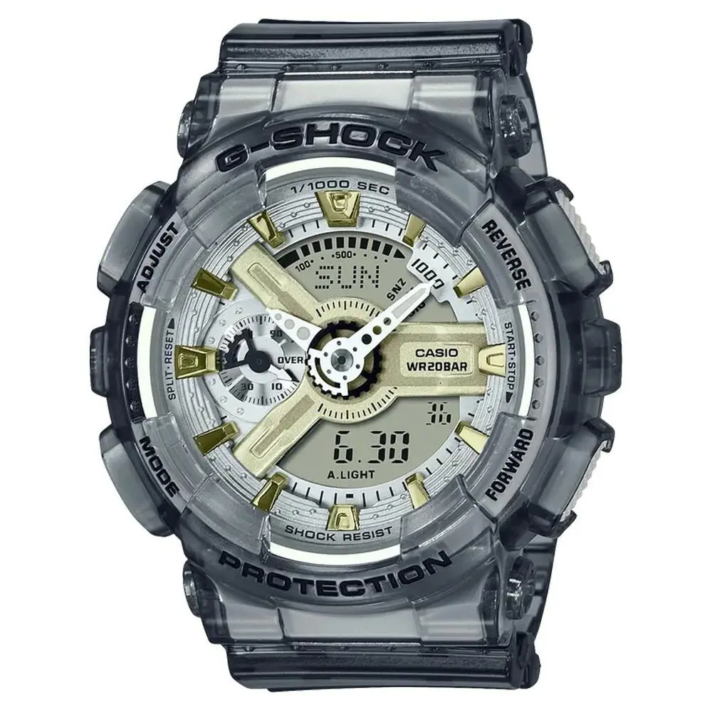 New-  G-shock Gray Semi-transparent Analog / Digital Watch GMAS110GS-8A by Casio