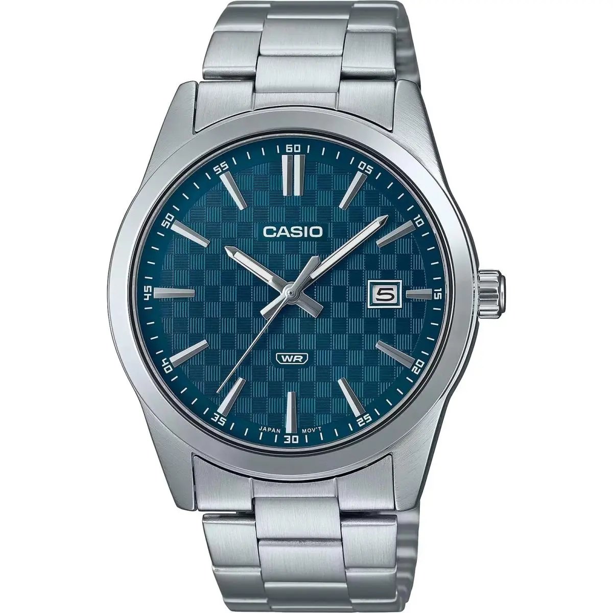 Casio MTP-VD03D-2A2 Men`s Standard Stanless Steel Blue Dial 3-Hand Analog Watch - Dial: Blue