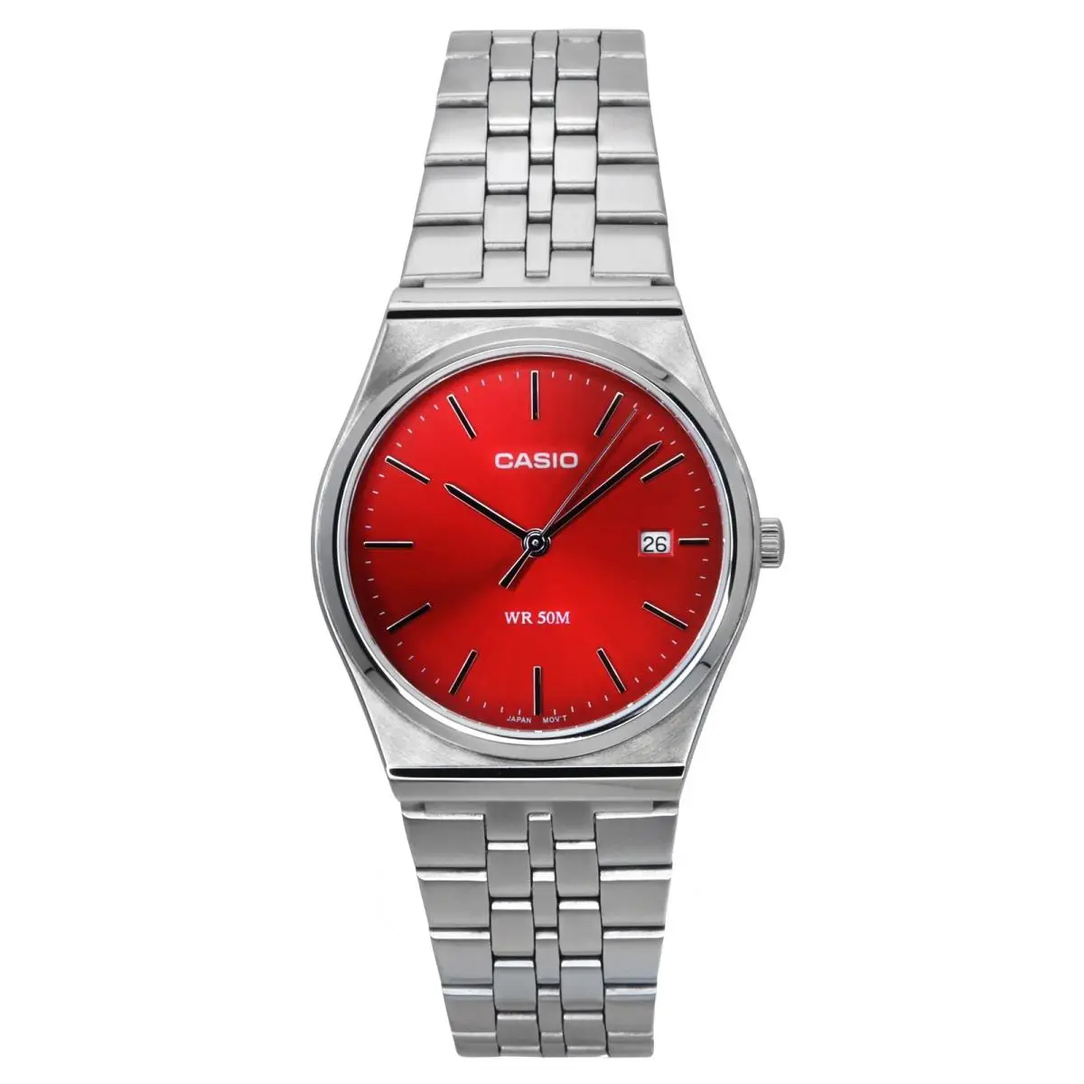 Standard Analog Red Dial Dress Quartz MTP-B145D-4A2V Unisex Watch by Casio
