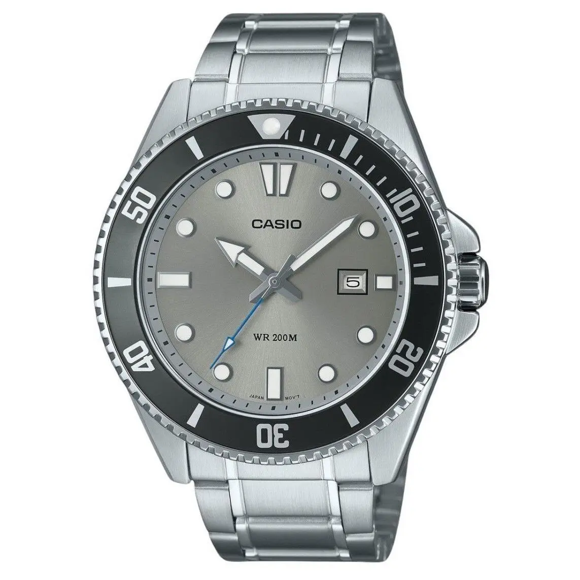 Standard Grey Dial Quartz Sports Stainless Steel Men`s Watch MDV-107D-8AV by Casio
