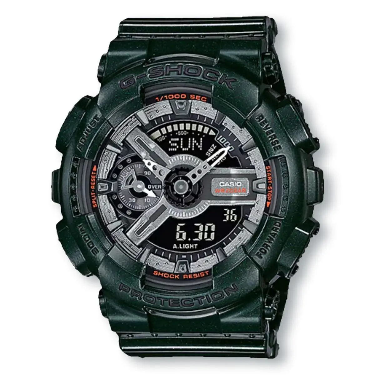 Casio G-shock GMAS110MC-3A Analog-digital Sporty Digital Watch Green
