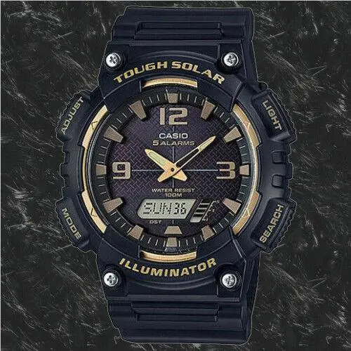 Casio Model Solar Power World Time 5 Alarms 100m Watch AQ-S810W-1A3