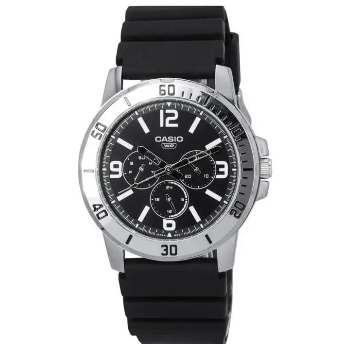 Casio Standard Analog Resin Strap Black Dial Quartz Men`s Watch - Dial: Black, Band: Black