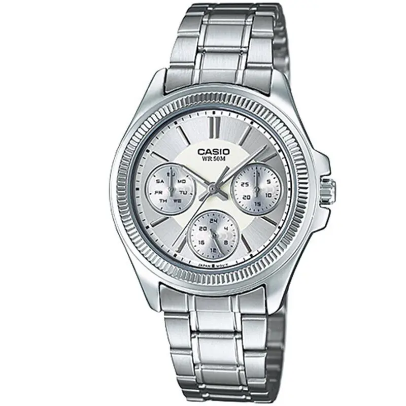 Women`s Silver Dial Stainless Steel Band Analog Watch LTP-2088D-7AVDF by Casio