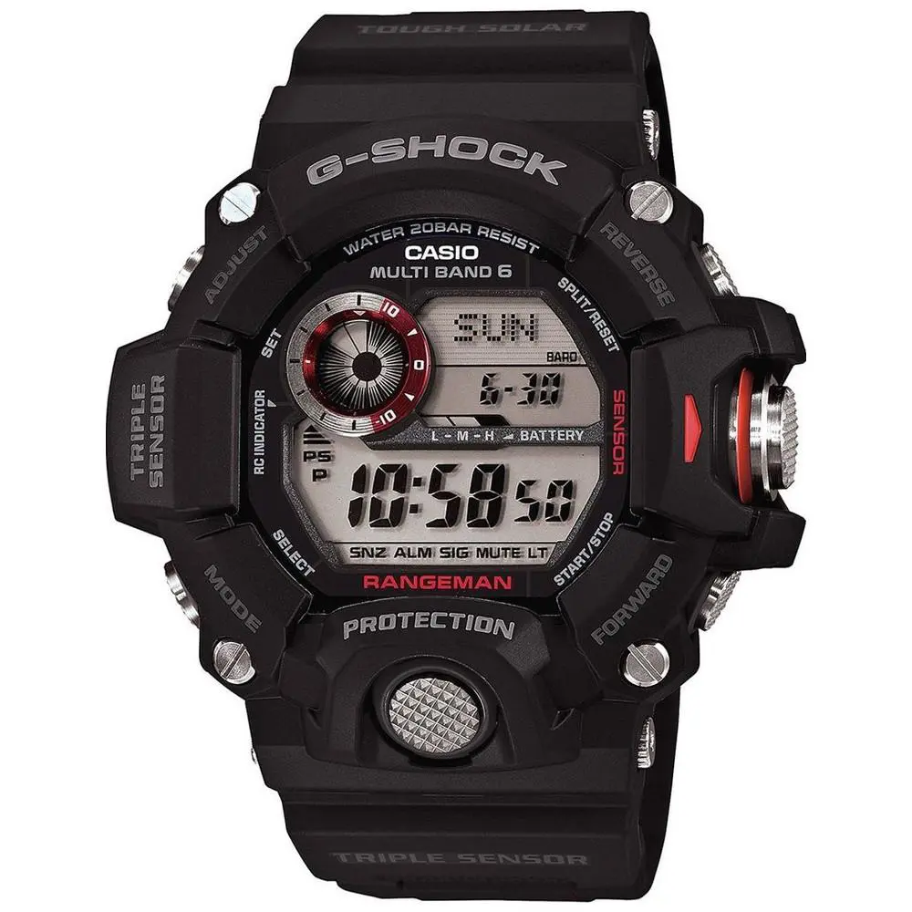 Casio 53.0mm Men`s Black G-shock Rangeman Water-resistant Solar Atomic Watch